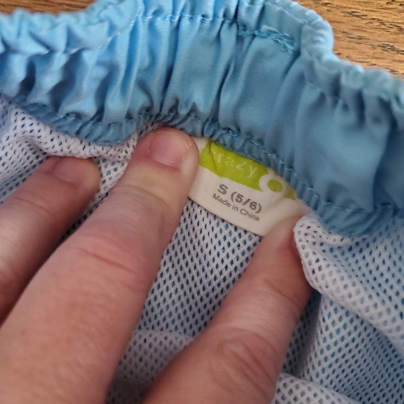 CRAZY 8 BOYS Small 5/6 blue/brown swim trunks - Picture 5 of 6